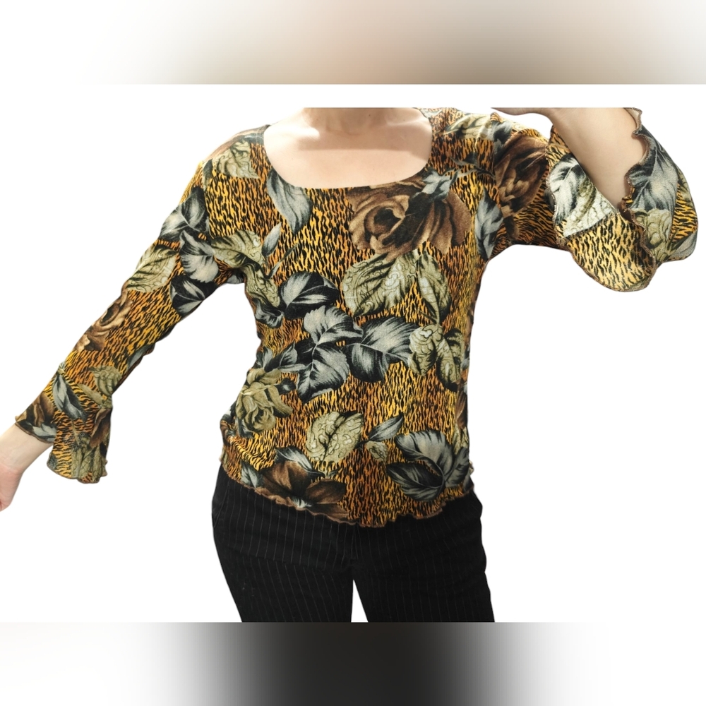 Floral Long Sleeve Top - Multicolor